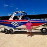 Tony with his new ATX Surf Boat 18